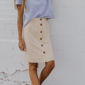 Roolee emile stripe button skirt
